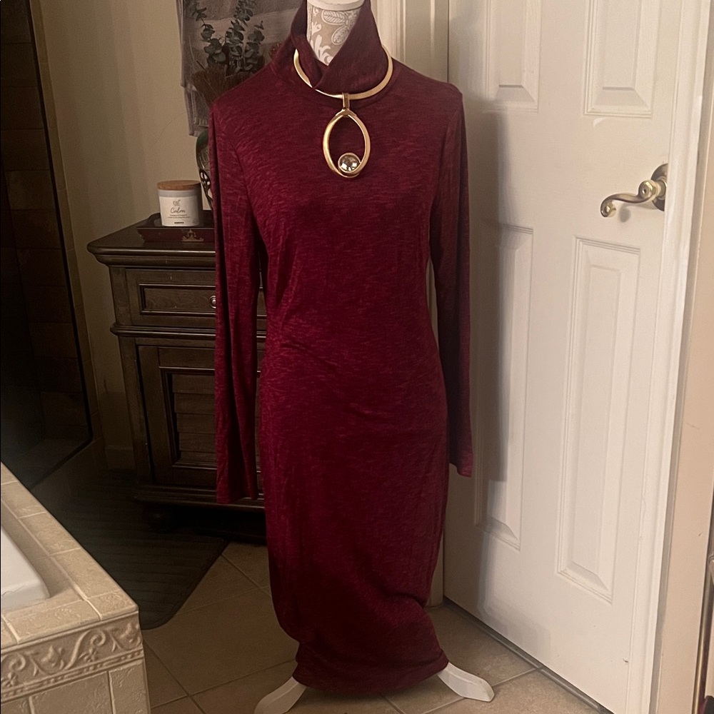Project RUNWAY Maroon Long Sleeve Dress
